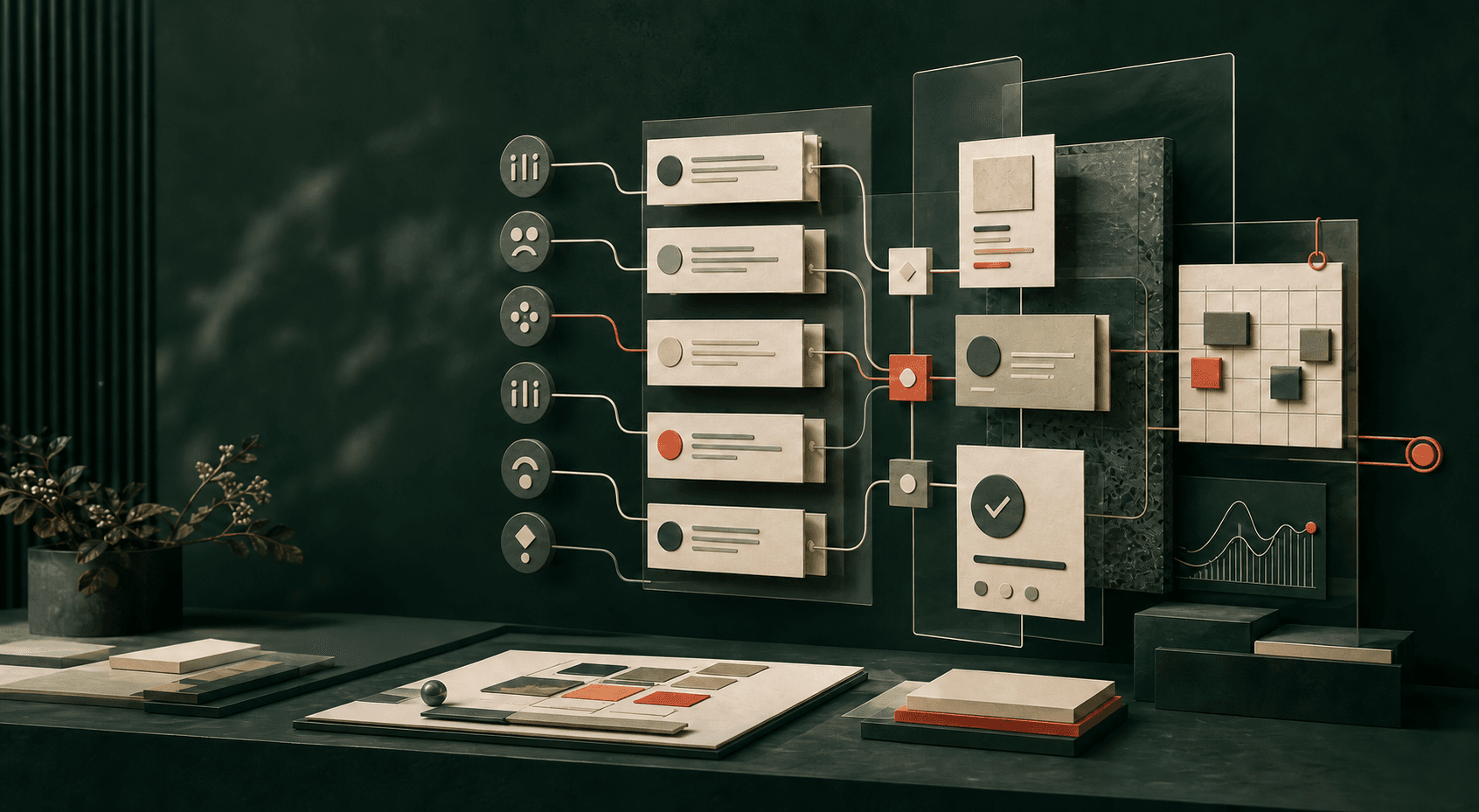 Abstract orchestration of conversation, approval, calendar, and insight signals